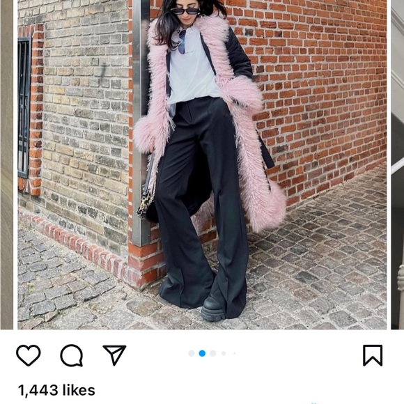 Charlotte Simone Black Puffer Coat with Pink Mongolian Fur Trim - Picture 15 of 16